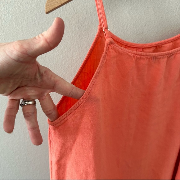 Staccato Tank Top Pink/Orange/Peach Button Detail Dressy Size Large - Picture 12 of 13